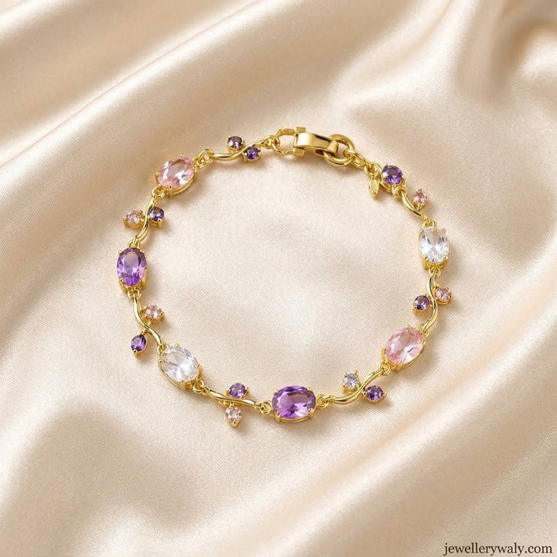 Elegant Multi-Gemstone Beaded Charm Bracelet