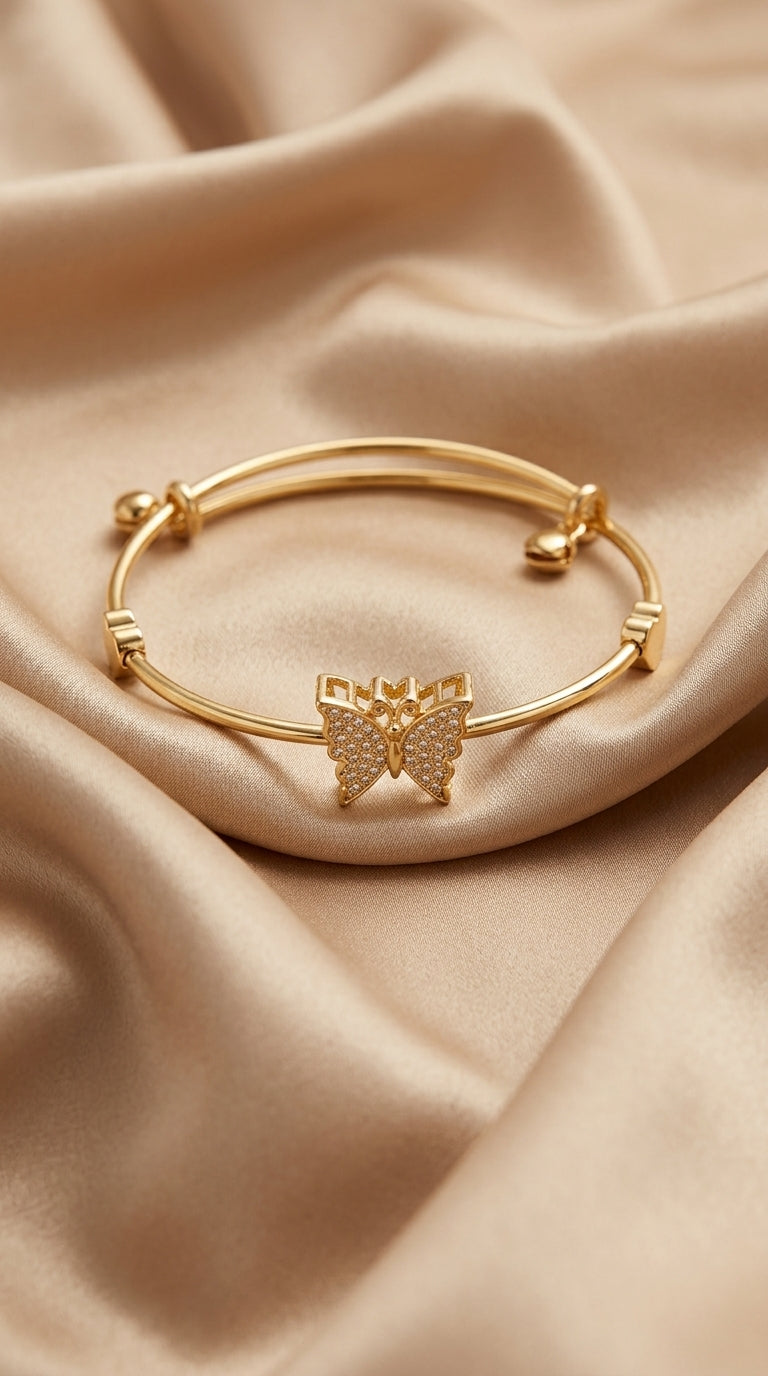 Golden Butterfly Charm Bracelet for Women