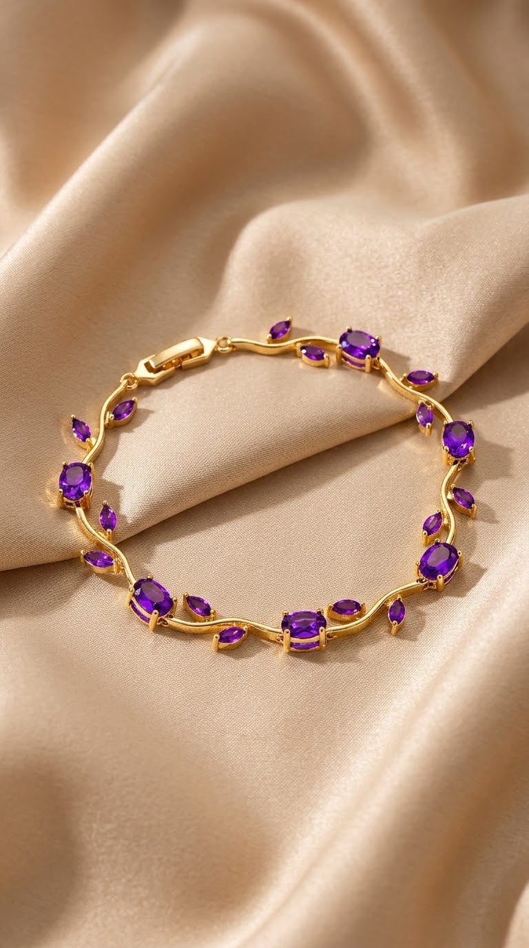 Elegant Beaded Charm Bracelet with Golden Accents