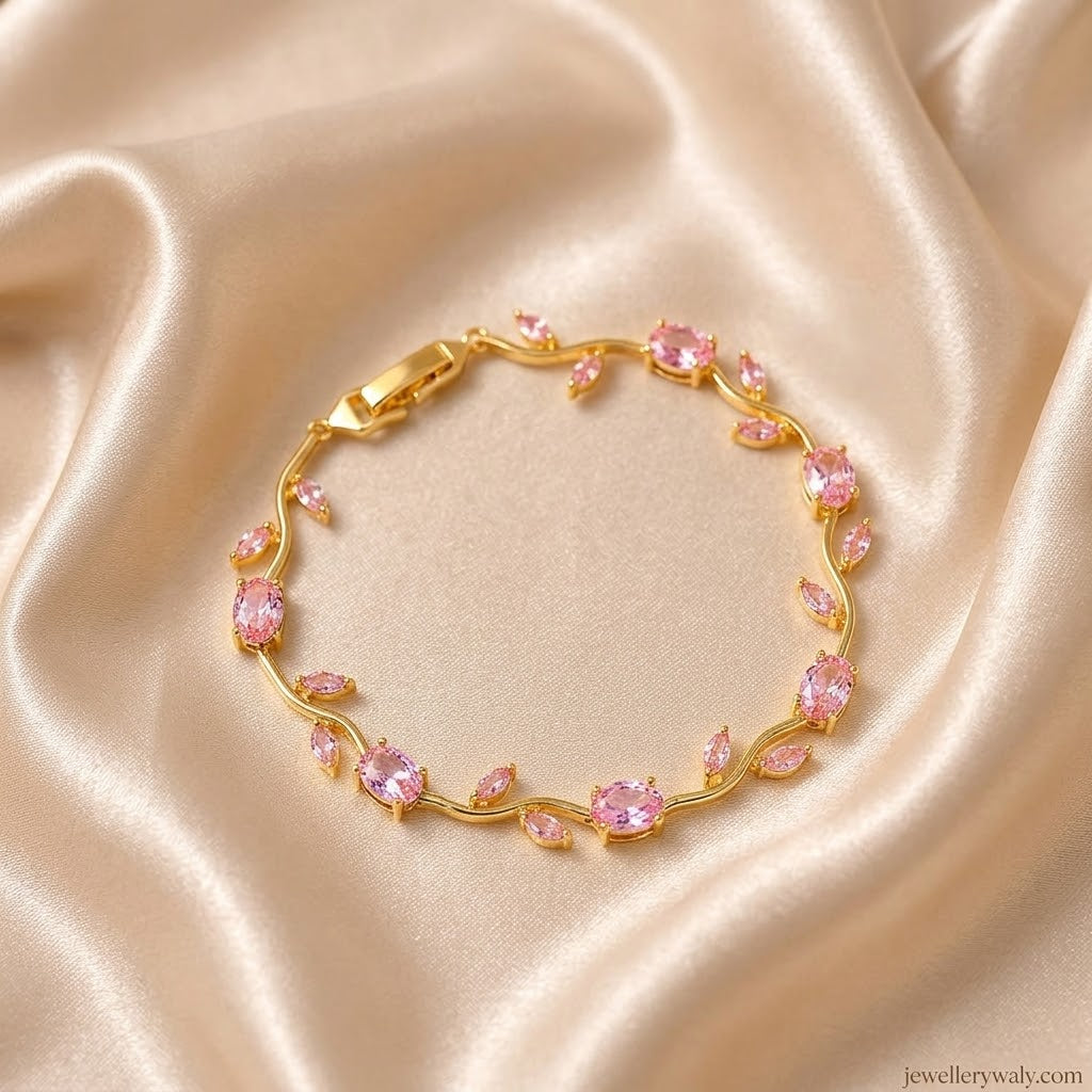 Elegant Beaded Charm Bracelet with Golden Accents