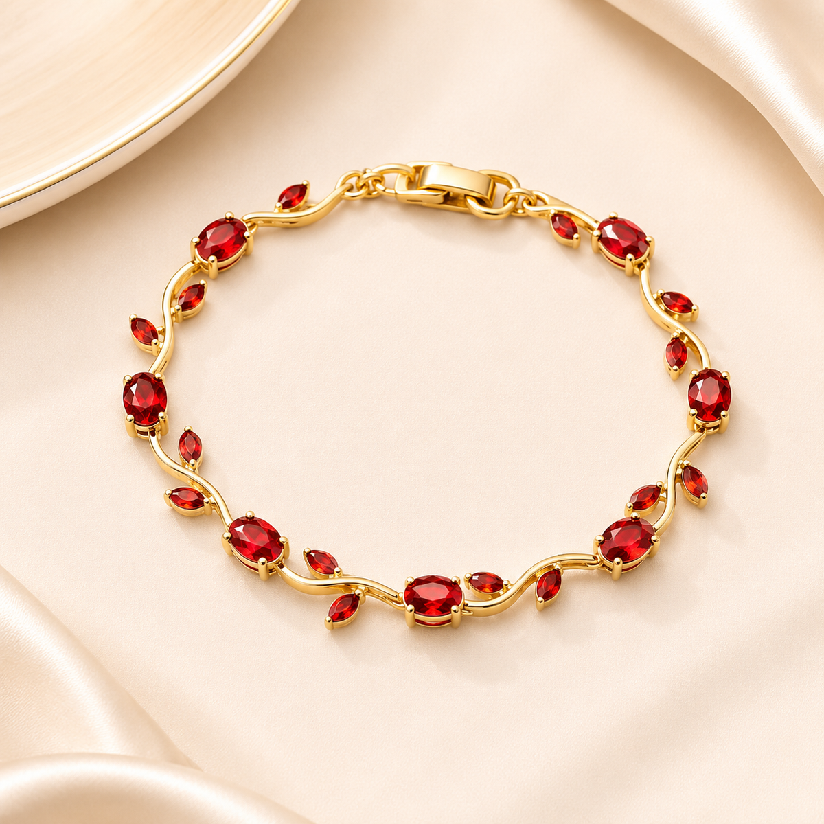 Tulip Flower Bracelet Pack of 2 – Delicate Crystal Vine Bracelet for Women - Best Gift Item for Girl/ Women