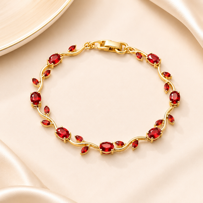 Tulip Flower Bracelet Pack of 2 – Delicate Crystal Vine Bracelet for Women - Best Gift Item for Girl/ Women