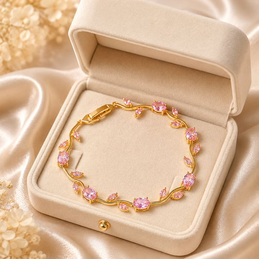 Tulip Flower Bracelet – Delicate Crystal Vine Bracelet for Women - Best Gift Item for Girl/ Women