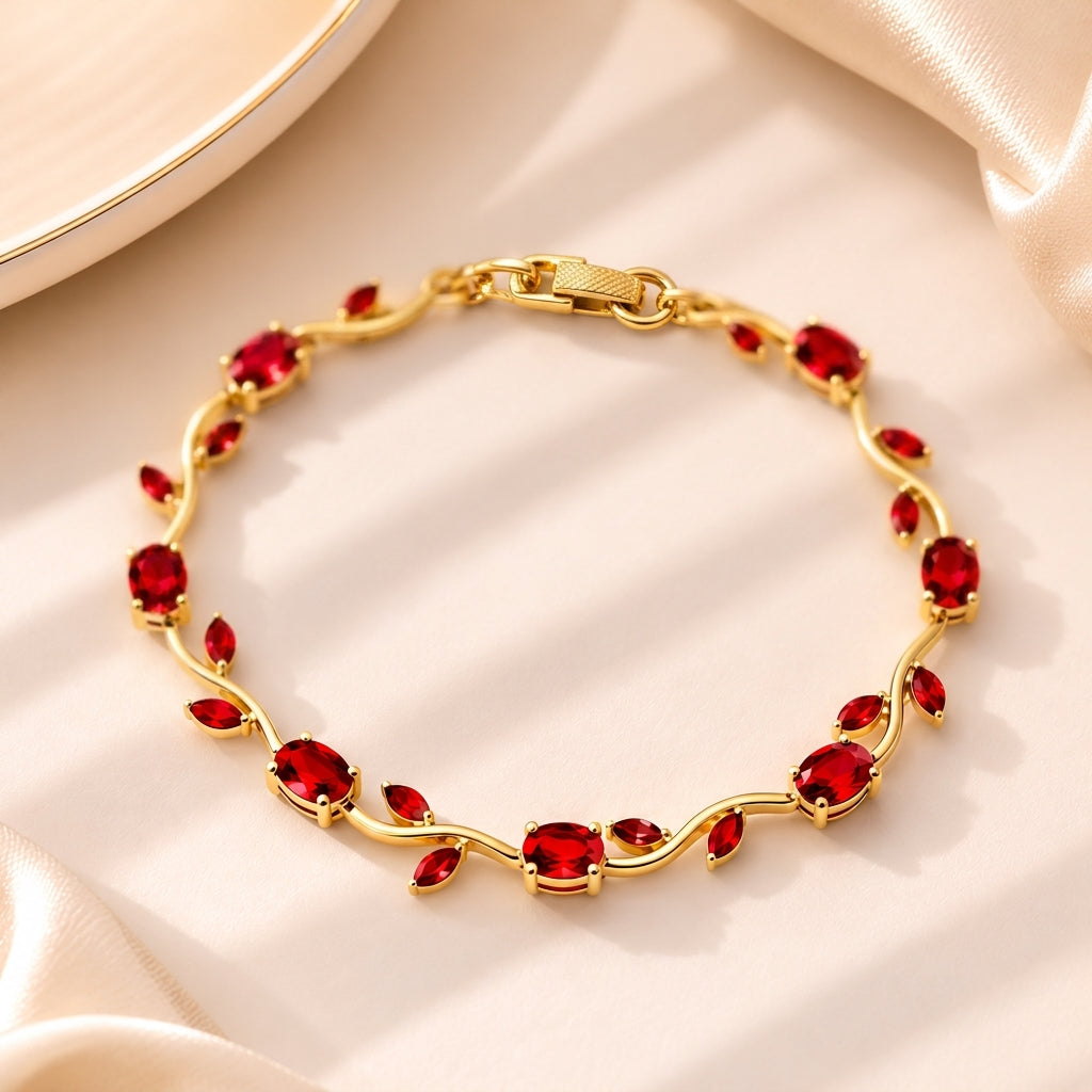 Tulip Flower Bracelet – Delicate Crystal Vine Bracelet for Women - Best Gift Item for Girl/ Women