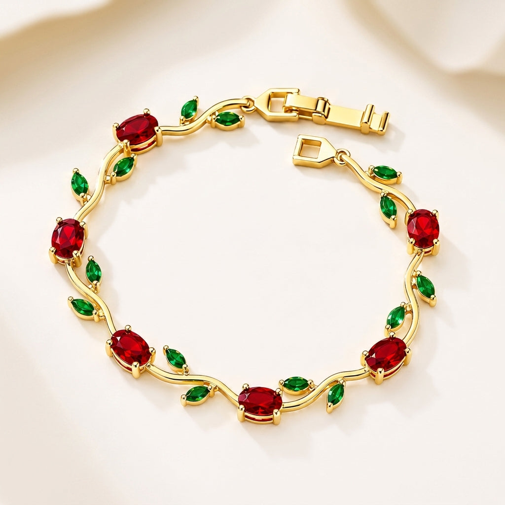 Tulip Flower Bracelet – Delicate Crystal Vine Bracelet for Women - Best Gift Item for Girl/ Women