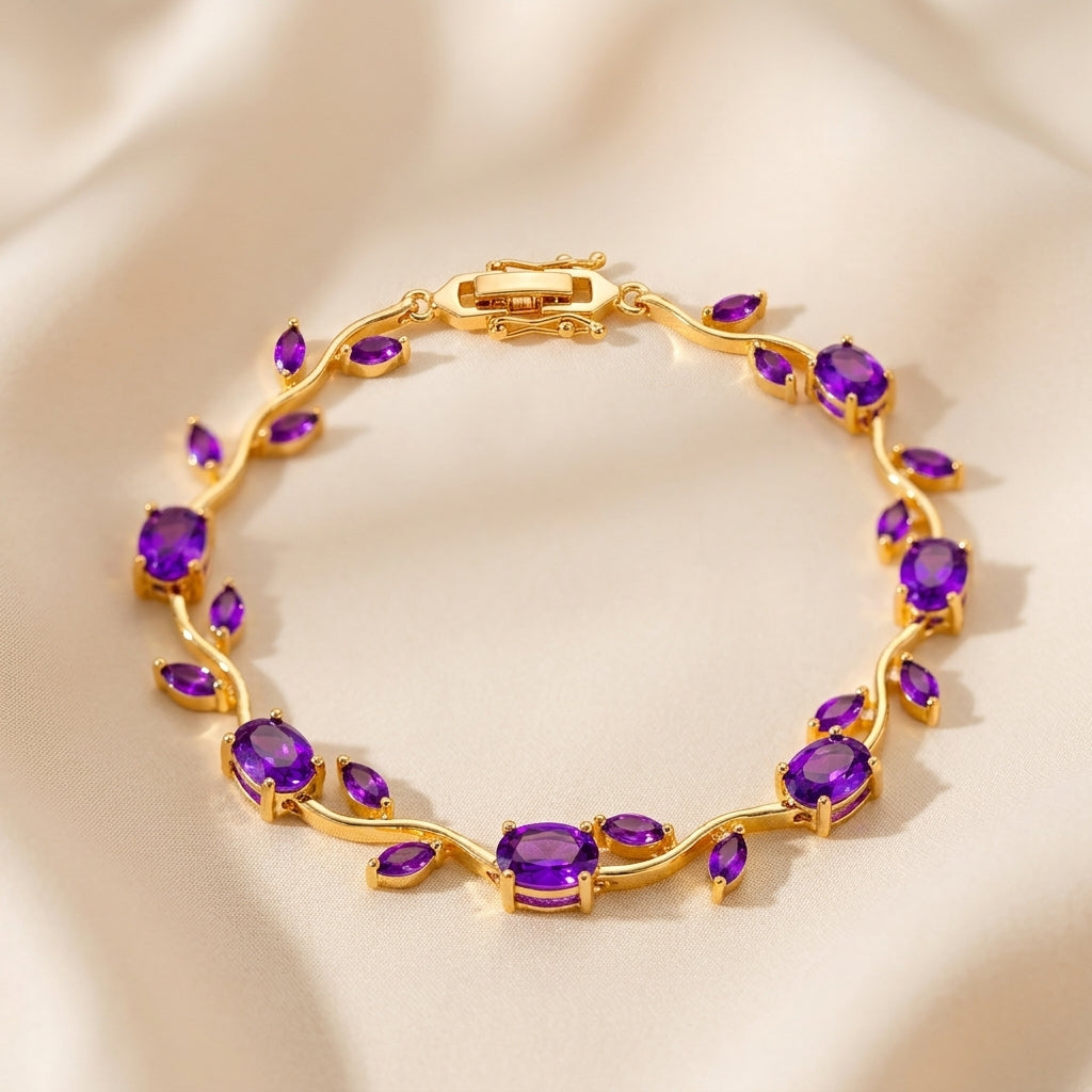 Tulip Flower Bracelet – Delicate Crystal Vine Bracelet for Women - Best Gift Item for Girl/ Women