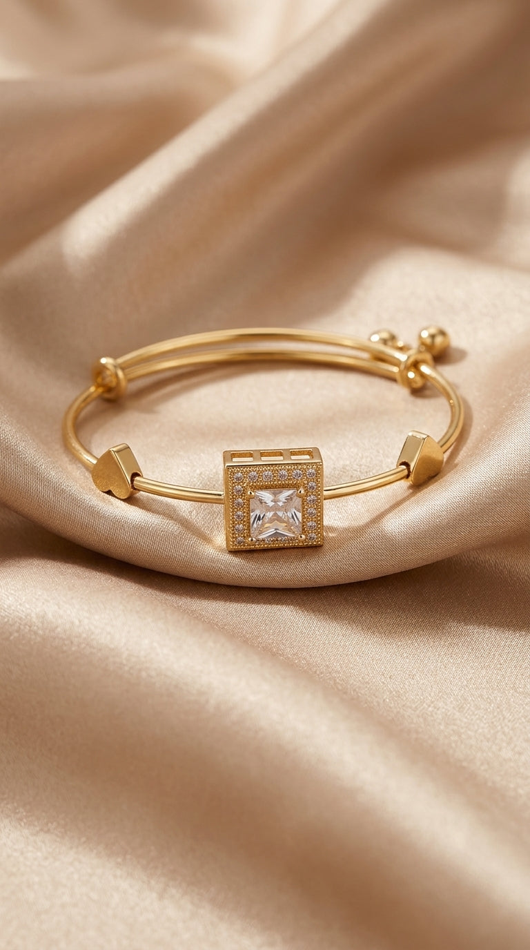 Golden Classic Bangle Bracelet for Women