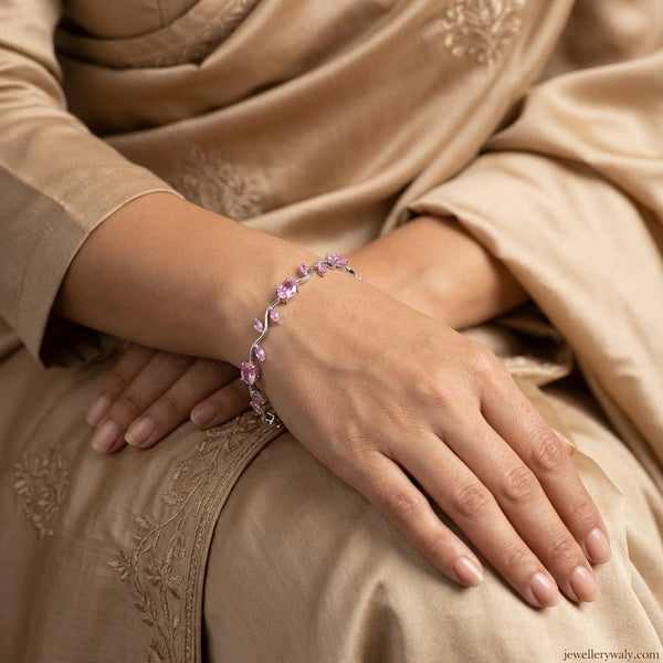 Elegant Beaded Charm Bracelet with Sparkling Accent
