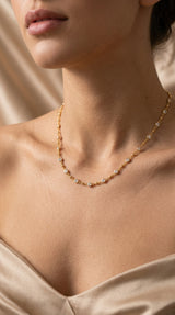 Golden Crystal Stone Elegance Necklace for Women