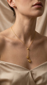 Golden Heart Pendant Necklace & Stud Earrings Set for Women