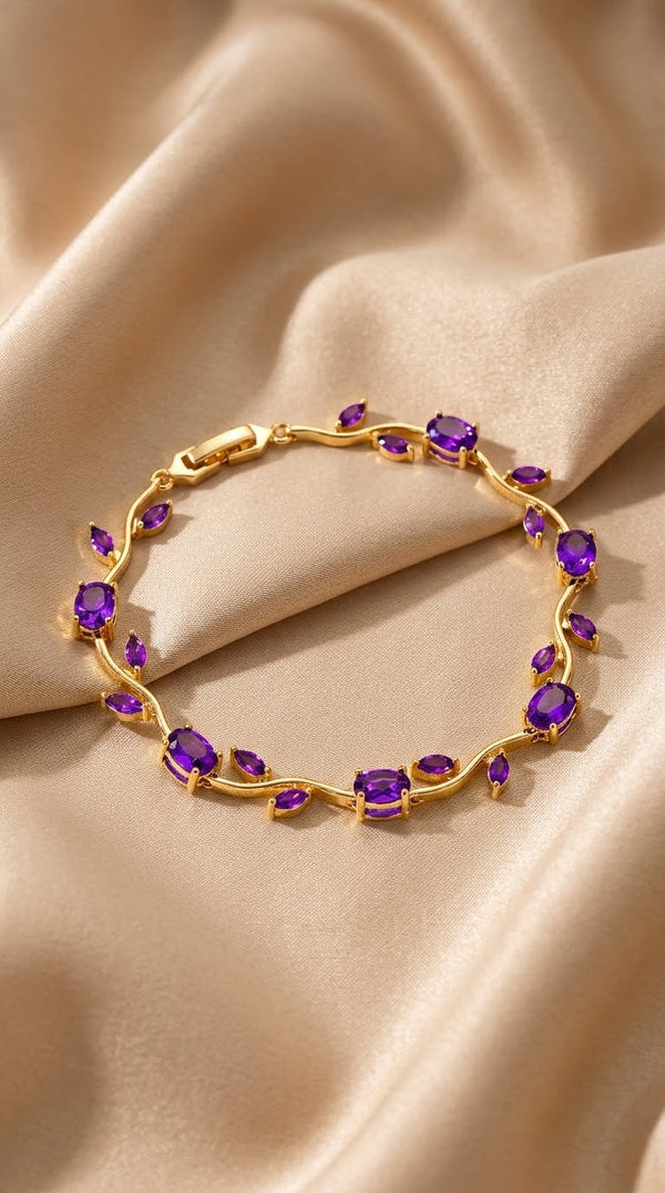 Elegant Beaded Charm Bracelet with Golden Accents