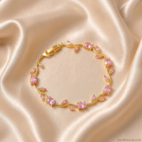 Elegant Beaded Charm Bracelet with Golden Accents