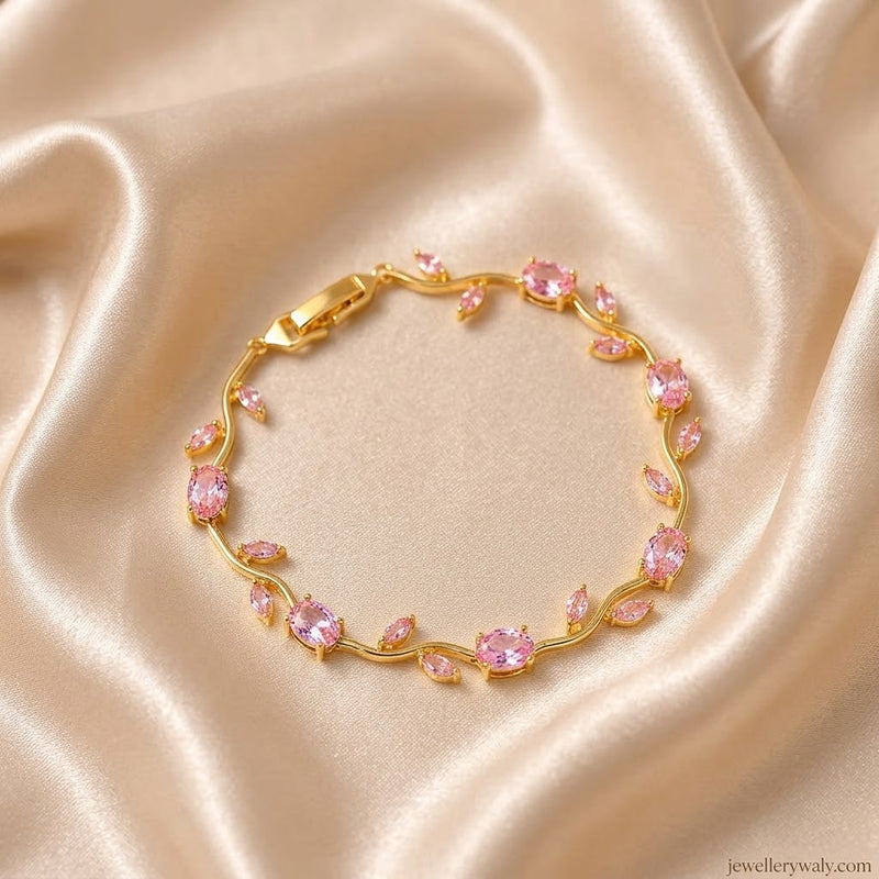 Elegant Beaded Charm Bracelet with Golden Accents