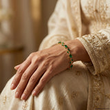 Chic Beaded Charm Bracelet with Golden Accent