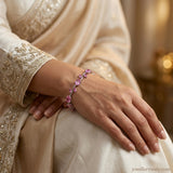 Elegant Pink Pearl & Crystal Beaded Bracelet for Women