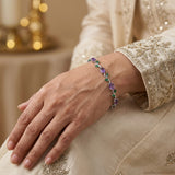 Purple & White Beaded Elegant Bracelet for Women