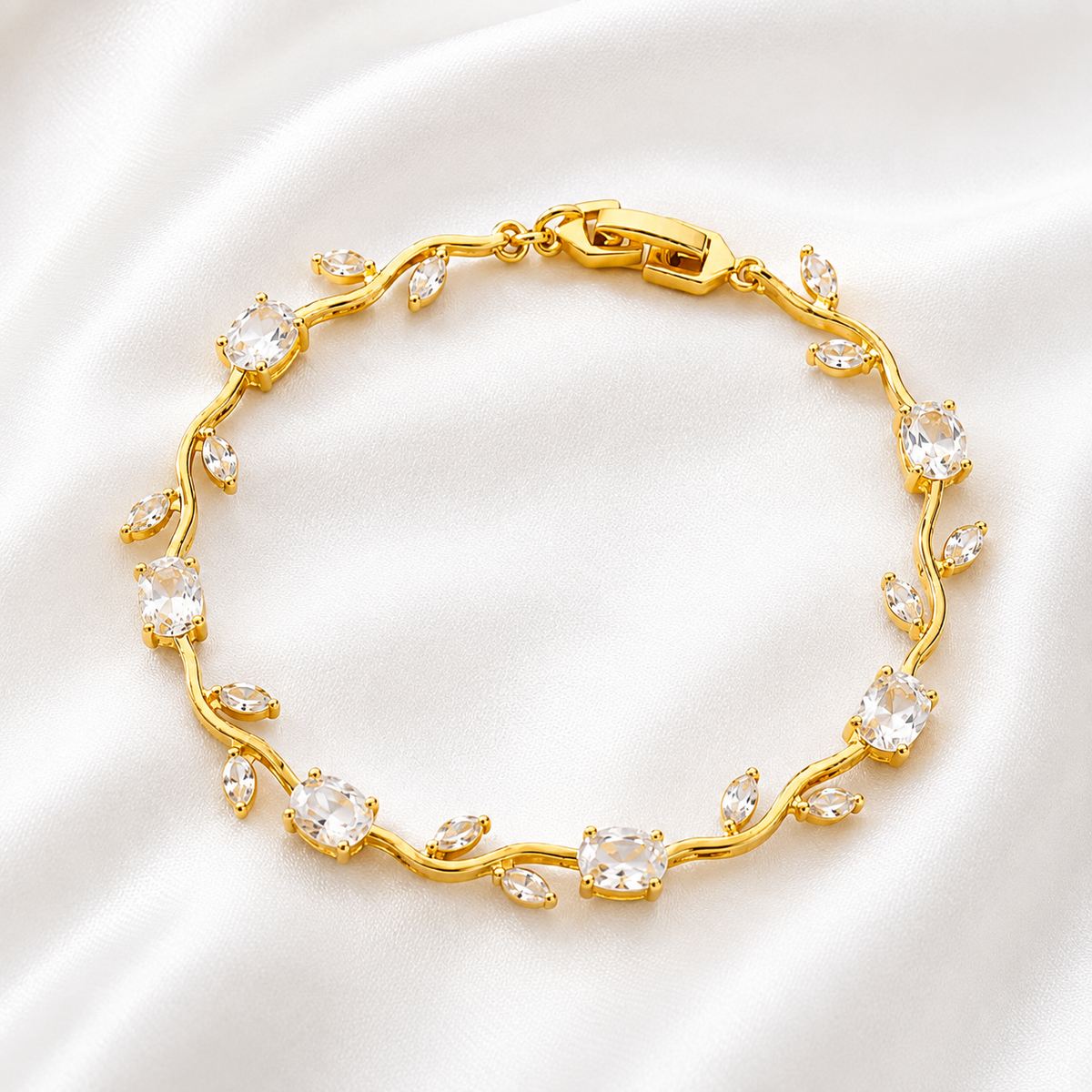 Tulip Flower Bracelet – Delicate Crystal Vine Bracelet for Women - Best Gift Item for Girl/ Women
